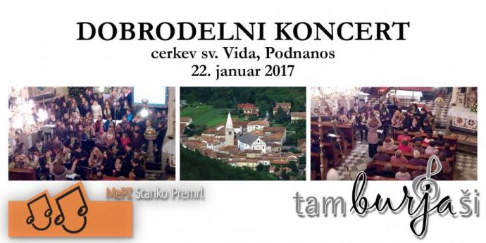 Tamburjaši na dobrodelnem koncertu v Podnanosu