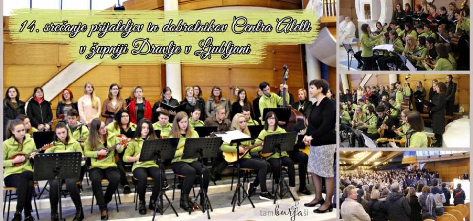 Tamburaši, vokalna skupina Grlice in komorni zbor Plejade na 14. srečanju Centra Aletti v župniji Dravlje
