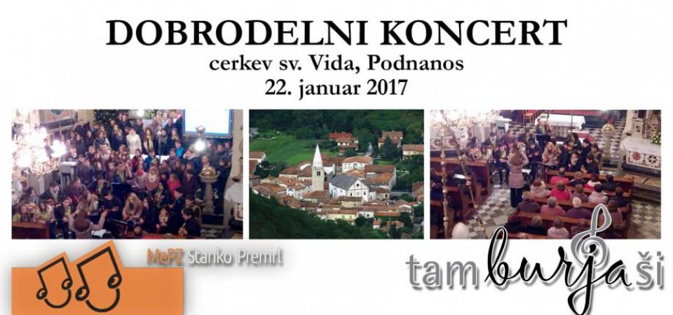 Tamburjaši na dobrodelnem koncertu v Podnanosu